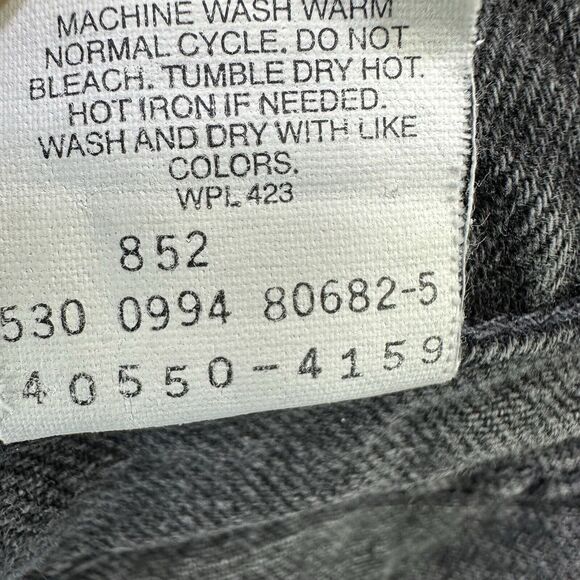 Vintage Levis 550 Jeans Mens 33x34 Black Relaxed Fit Tapered Orange Tab 90s USA - Picture 8 of 8